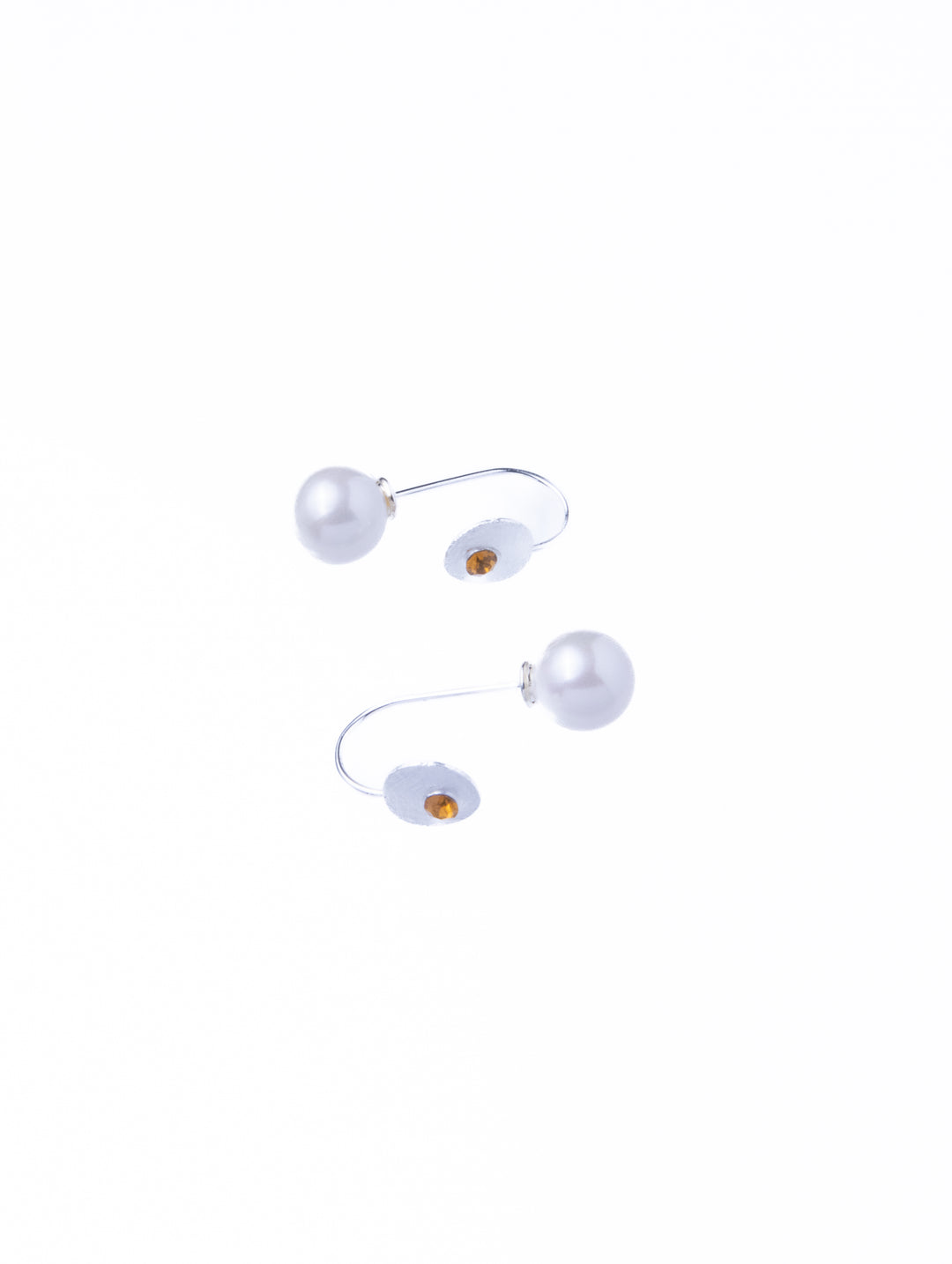 Pearl Drop Gem Silver Earrings