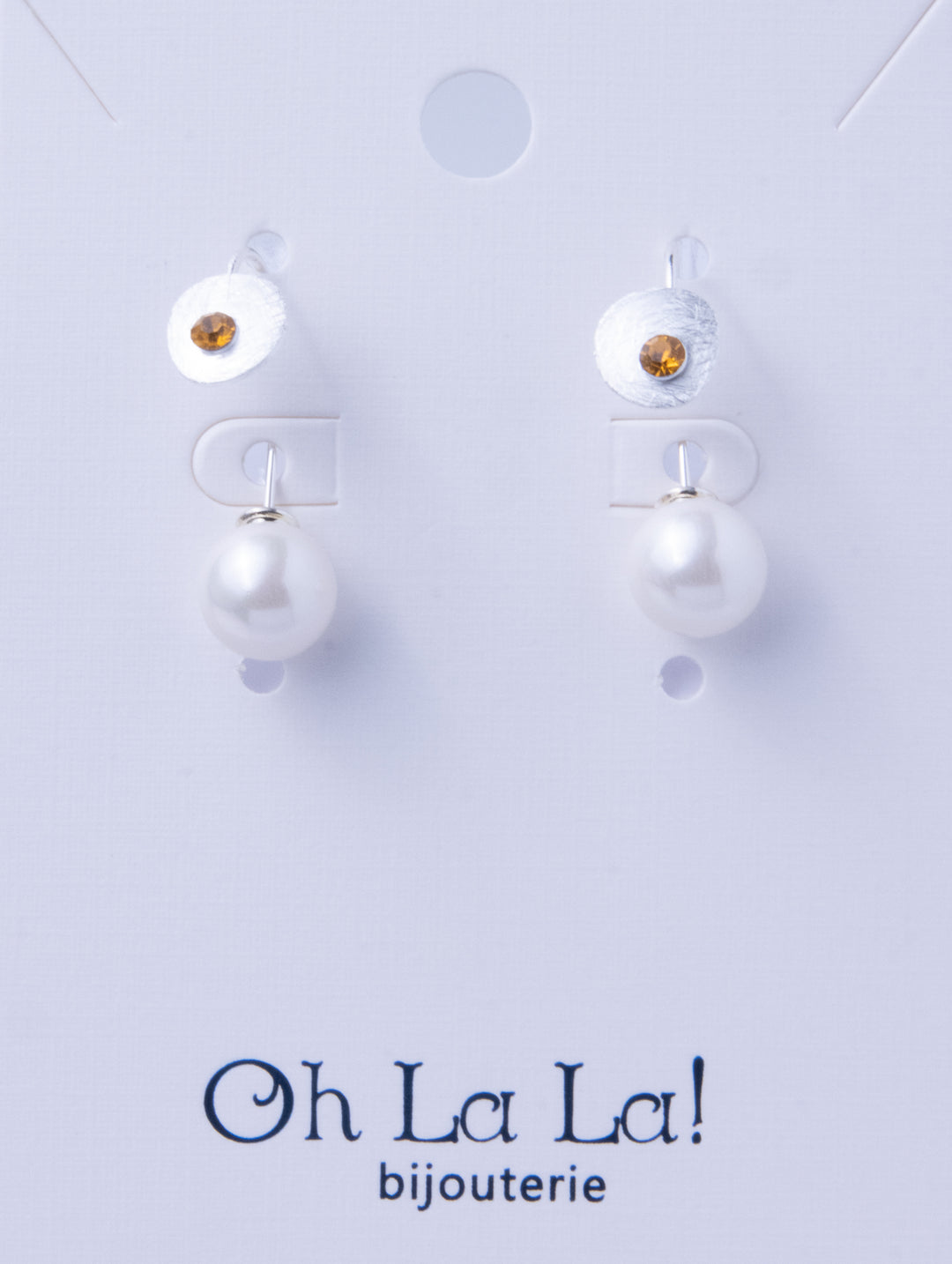 Pearl Drop Gem Silver Earrings
