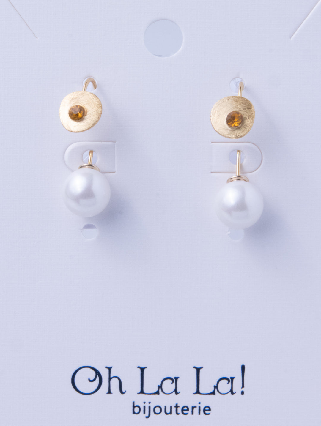 Pearl Drop Gem Golden Earrings