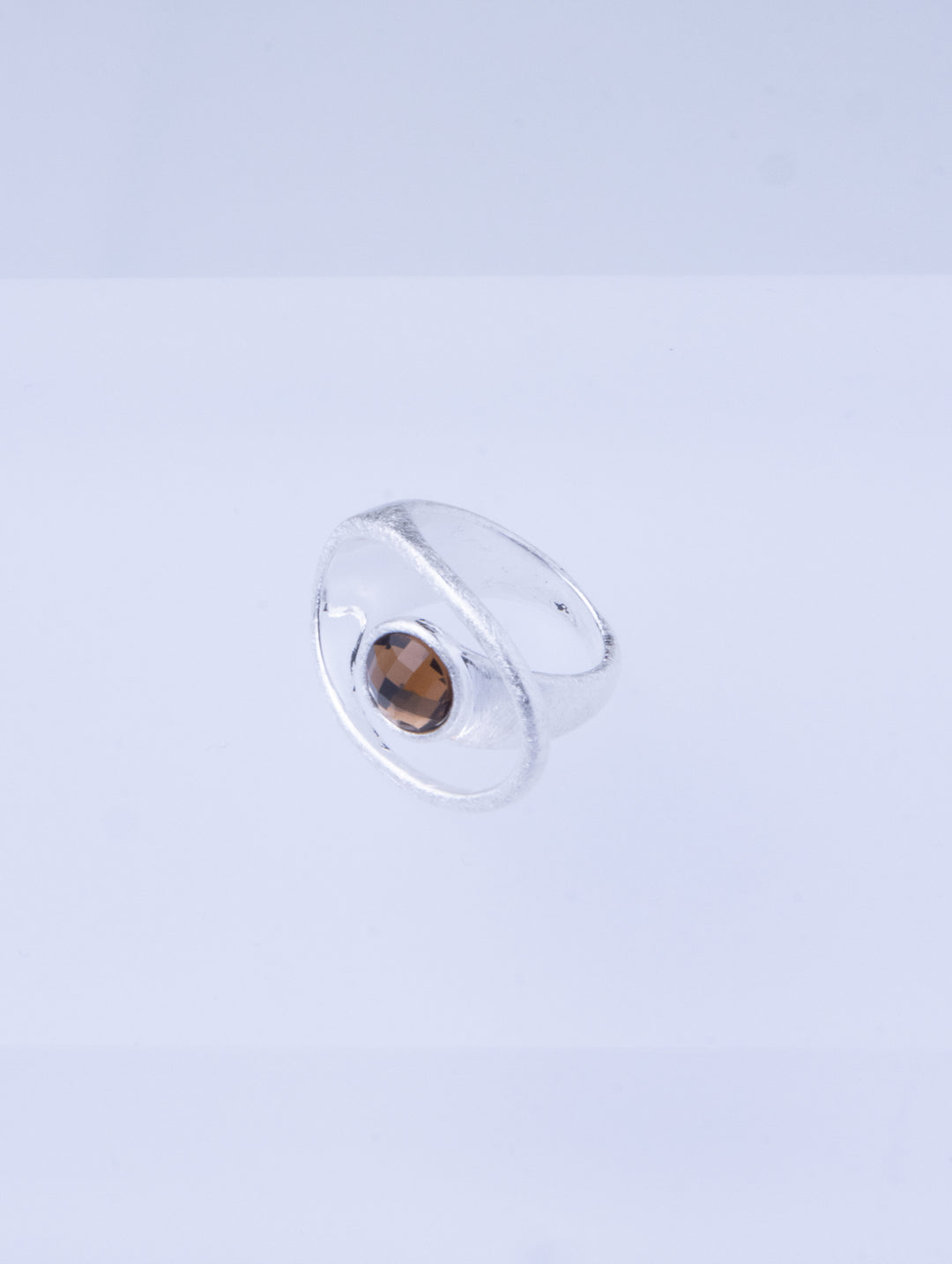 Open Glimmer Gem Silver Ring