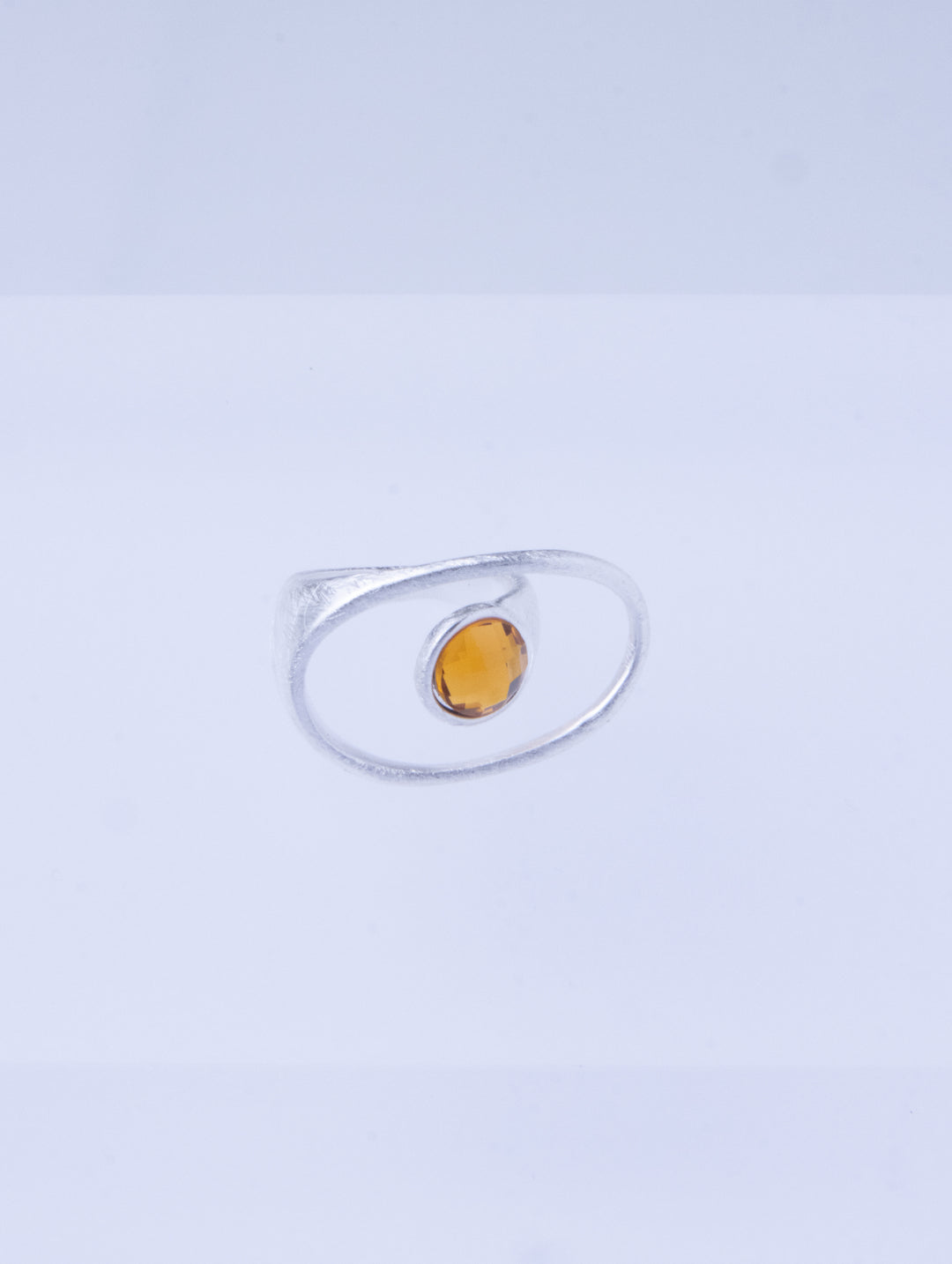 Open Glimmer Gem Silver Ring