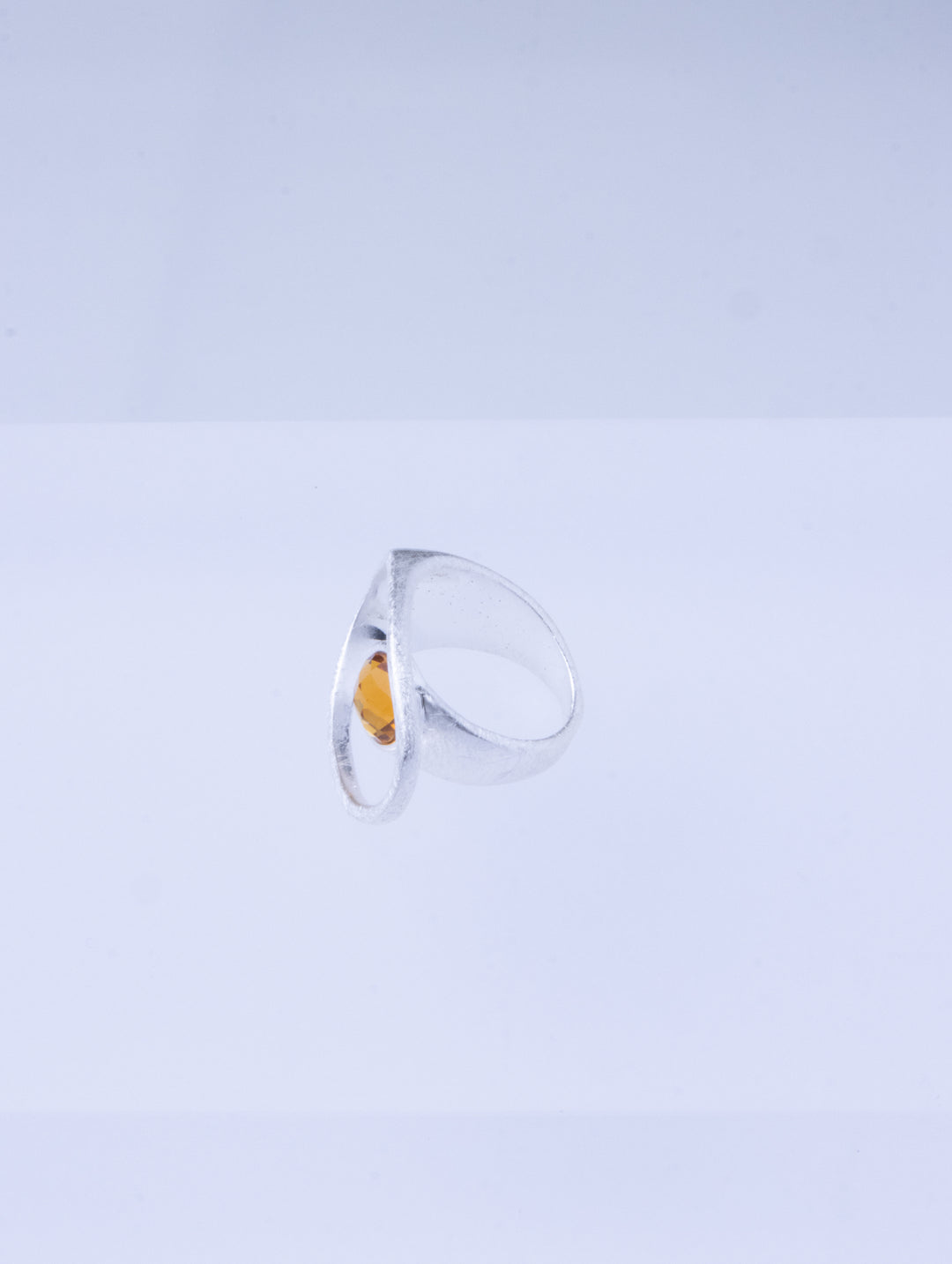 Open Glimmer Gem Silver Ring
