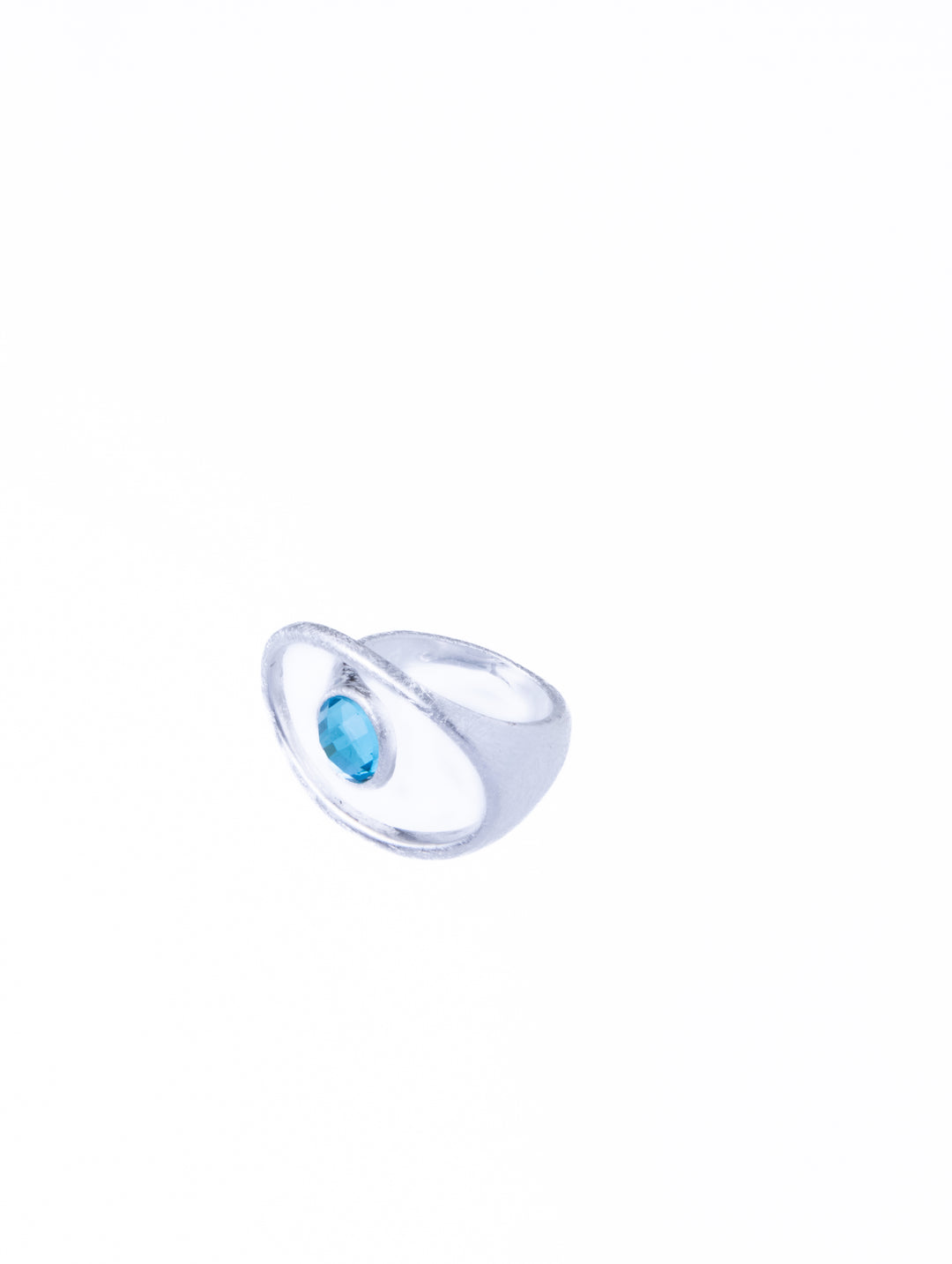 Open Glimmer Gem Silver Ring