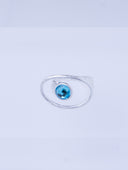 Open Glimmer Gem Silver Ring