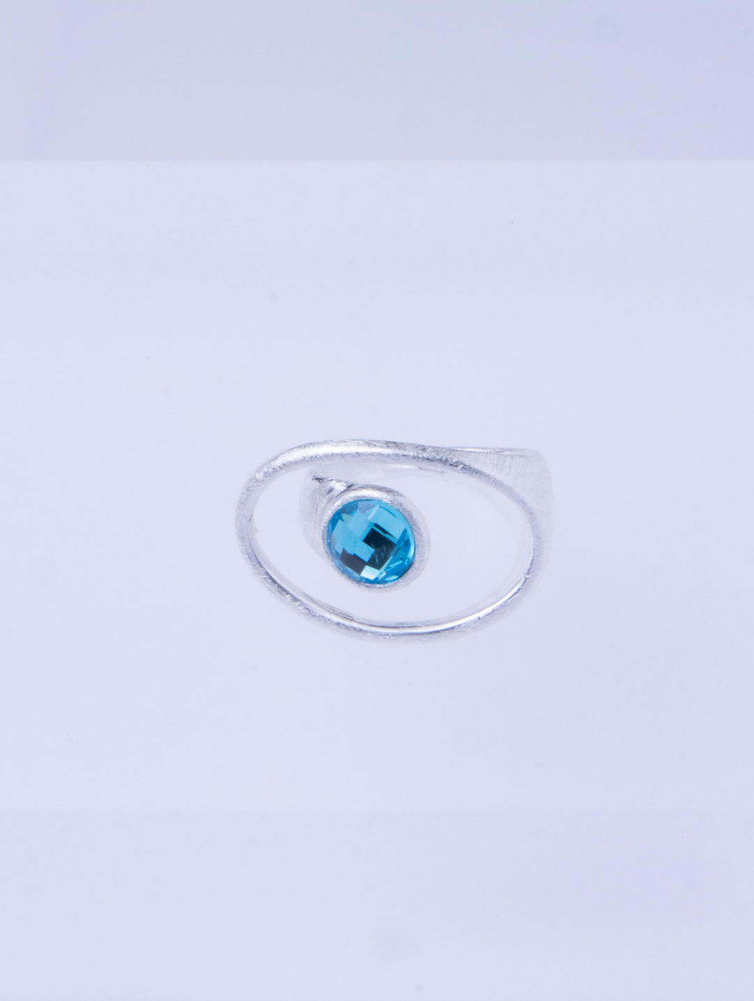 Open Glimmer Gem Silver Ring