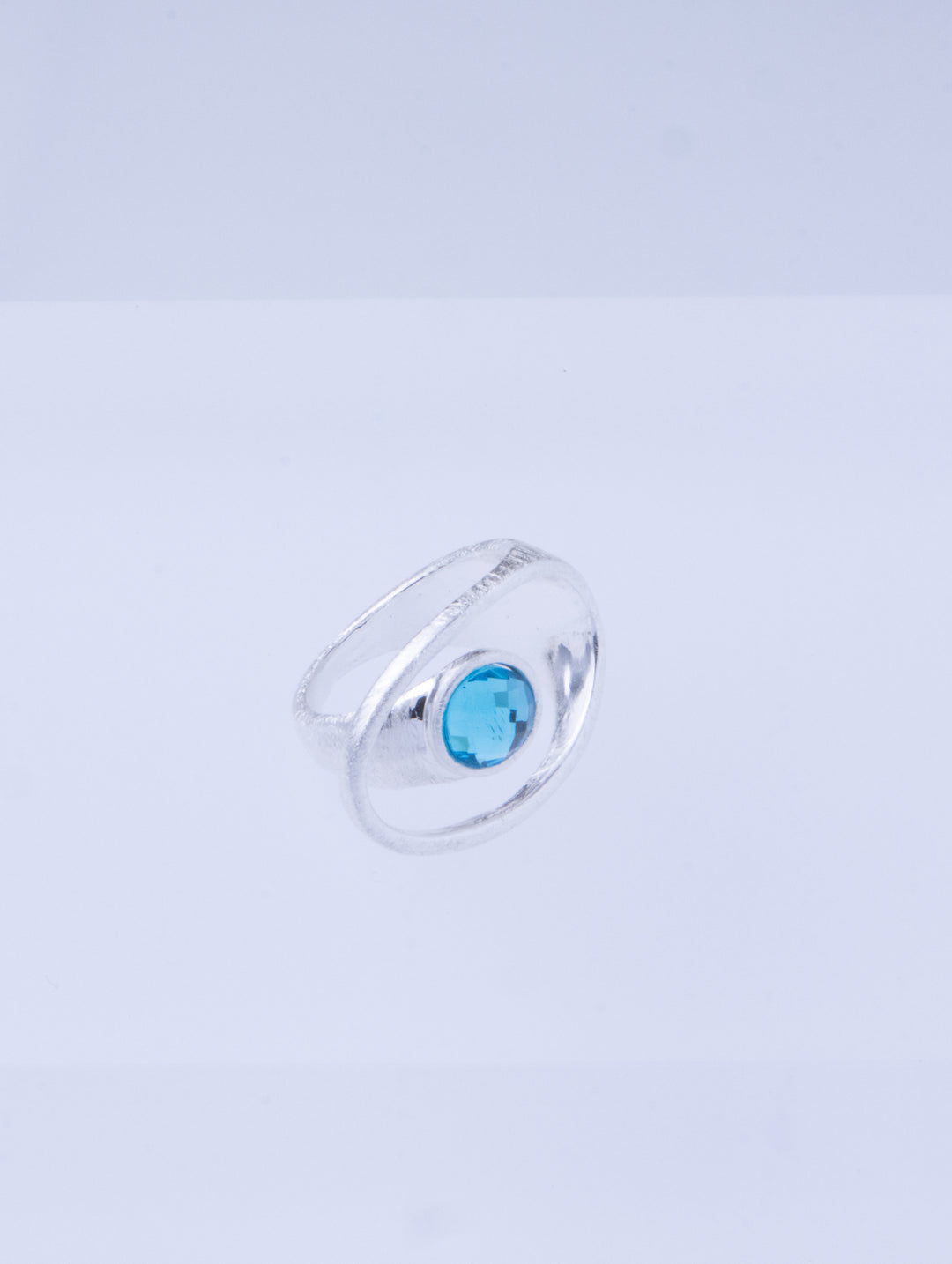 Open Glimmer Gem Silver Ring